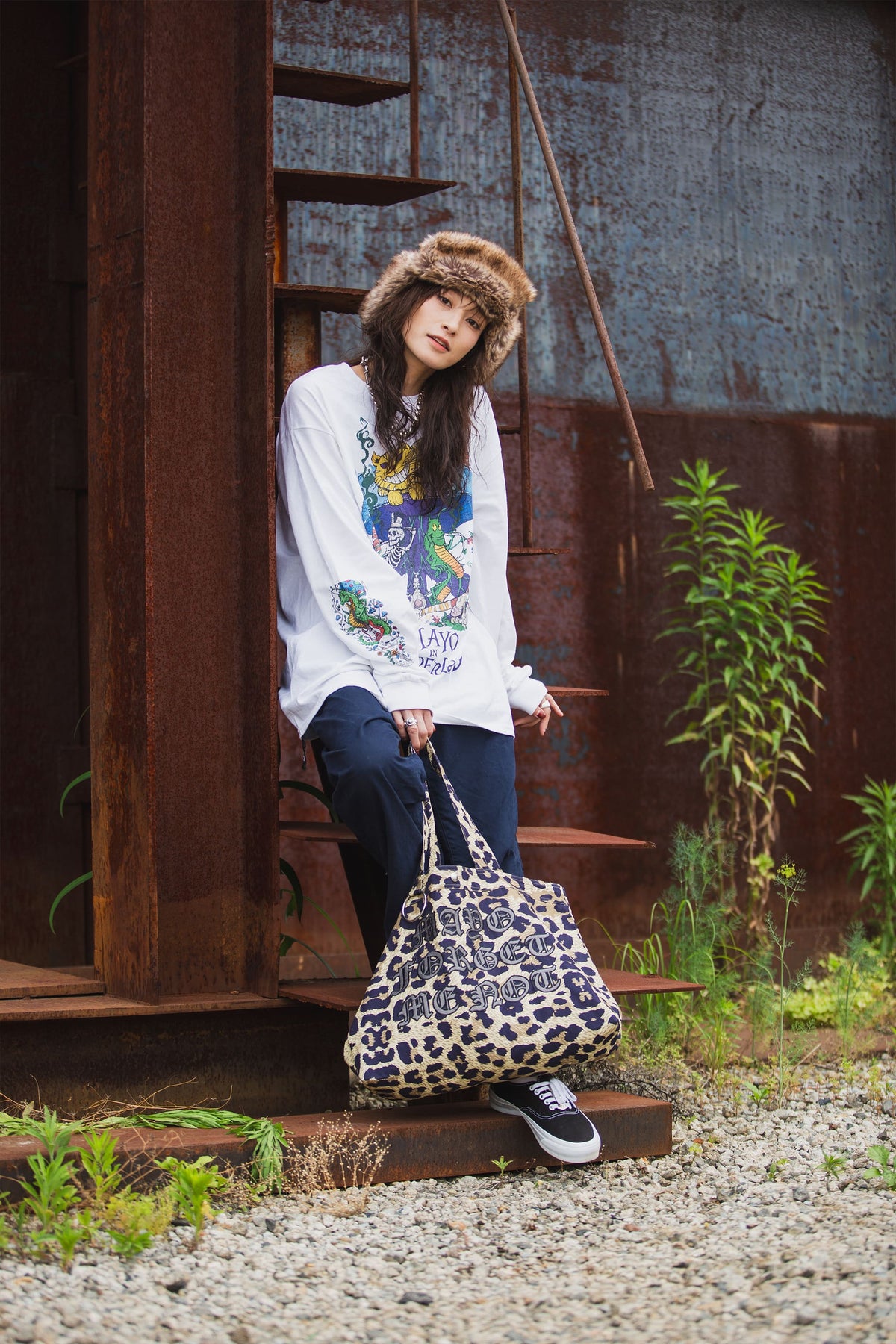 MAYO FORGET ME NOT EMBROIDERY TOTE BAG
