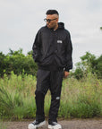 FIRE EMBROIDERY NYLON JKT - BLACK