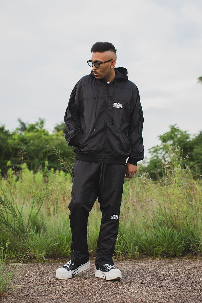 FIRE EMBROIDERY NYLON JKT - BLACK