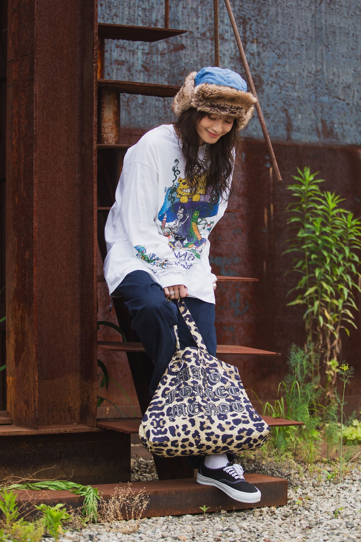 MAYO FORGET ME NOT EMBROIDERY TOTE BAG