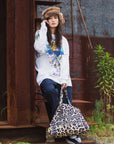 MAYO FORGET ME NOT EMBROIDERY TOTE BAG