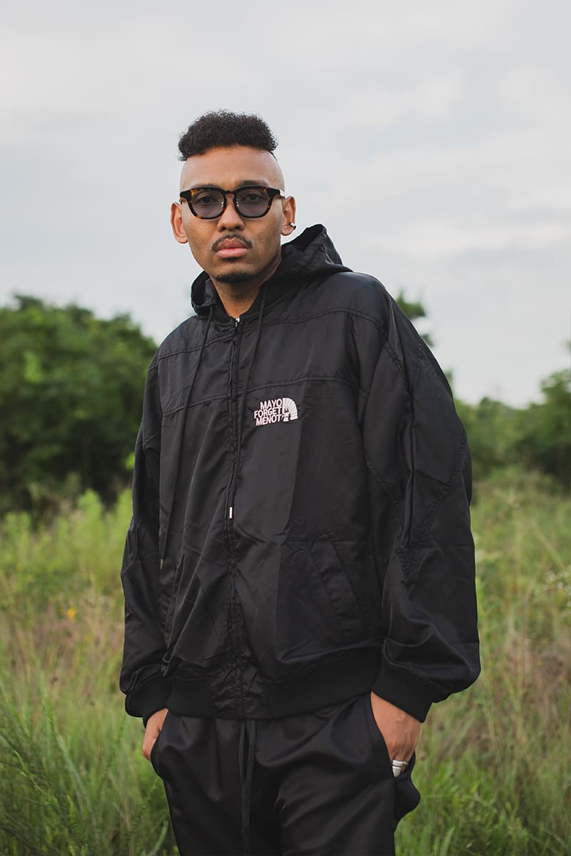 FIRE EMBROIDERY NYLON JKT - BLACK