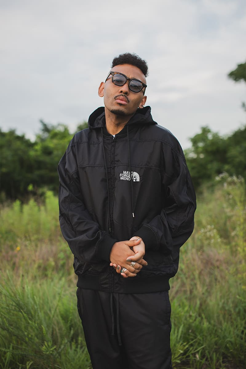 FIRE EMBROIDERY NYLON JKT - BLACK