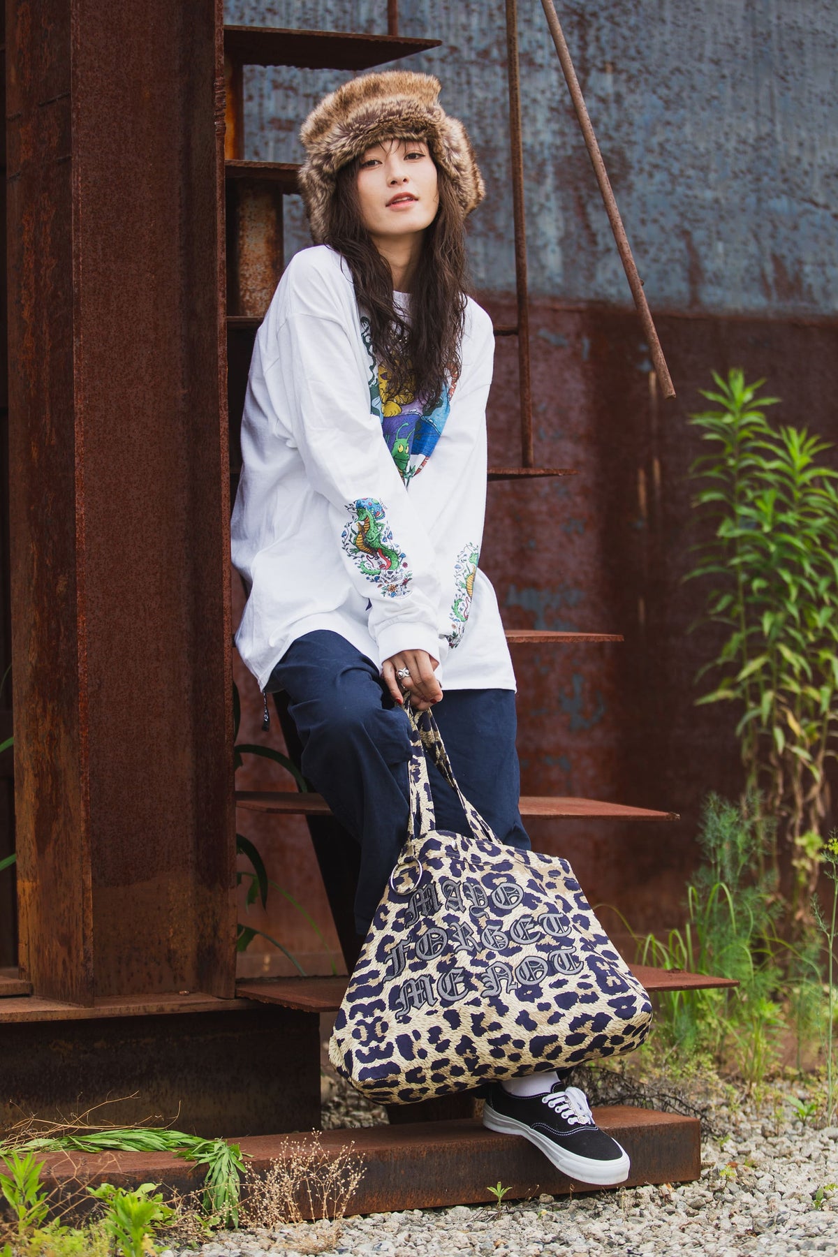 MAYO FORGET ME NOT EMBROIDERY TOTE BAG