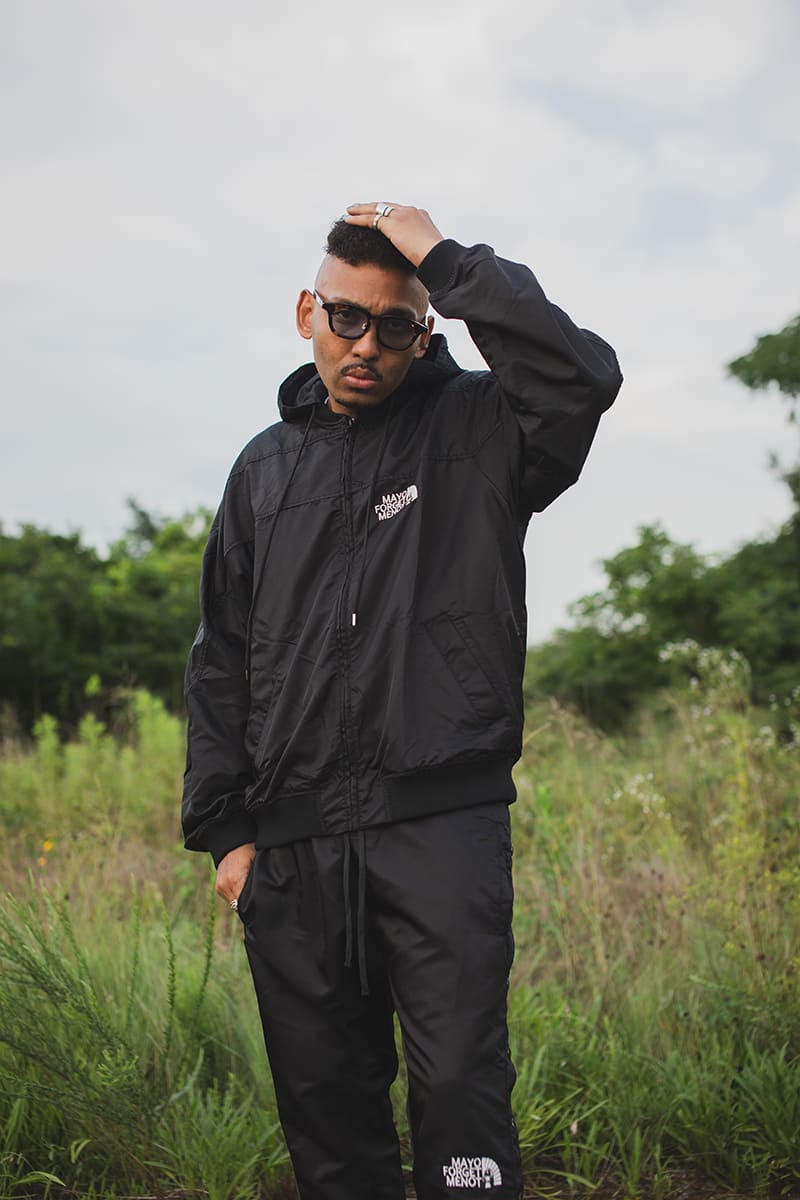 FIRE EMBROIDERY NYLON JKT - BLACK