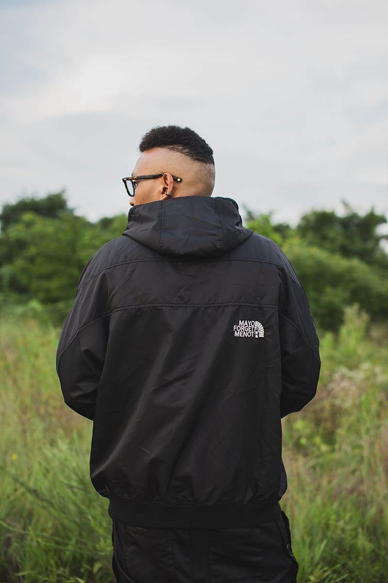 FIRE EMBROIDERY NYLON JKT - BLACK