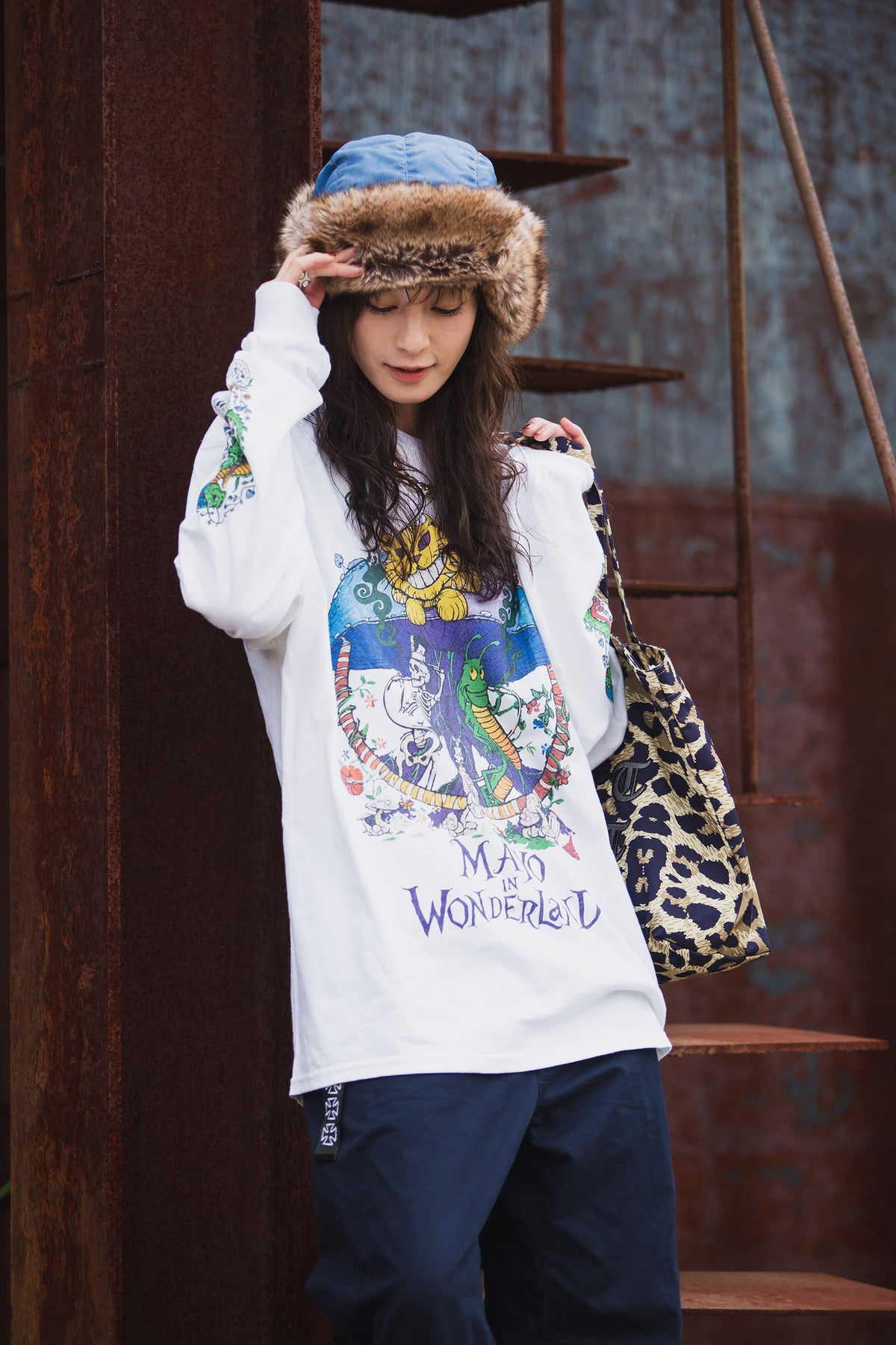 MAYO IN WONDERLAND PRINT LONG SLEEVE TEE