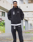 FIRE IRON CROSS EMBROIDERY NYLON PANTS