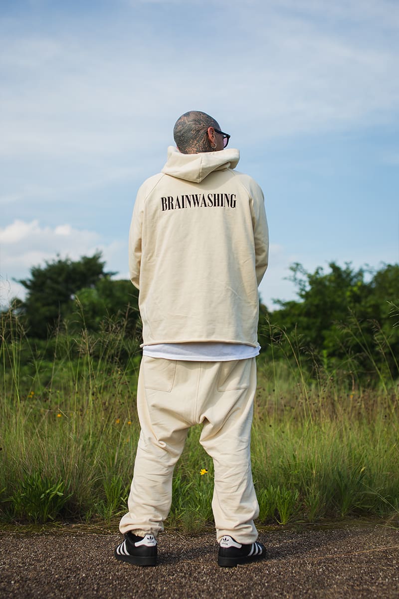 BRAINWASHING EMBROIDERY HOODIE - OFF WHITE