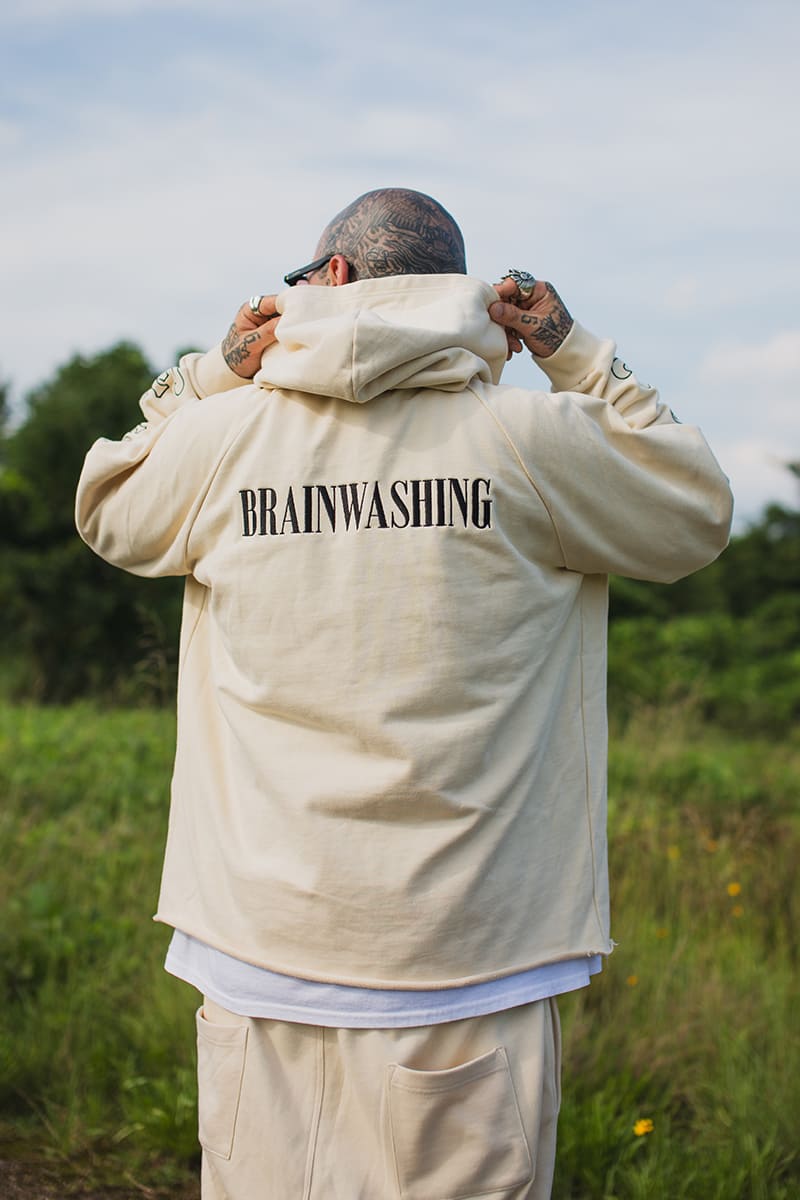 BRAINWASHING EMBROIDERY HOODIE - OFF WHITE