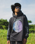 BRAINWASHING EMBROIDERY HOODIE - BLACK