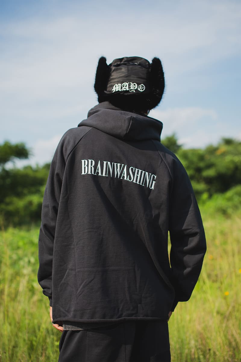 BRAINWASHING EMBROIDERY HOODIE - BLACK