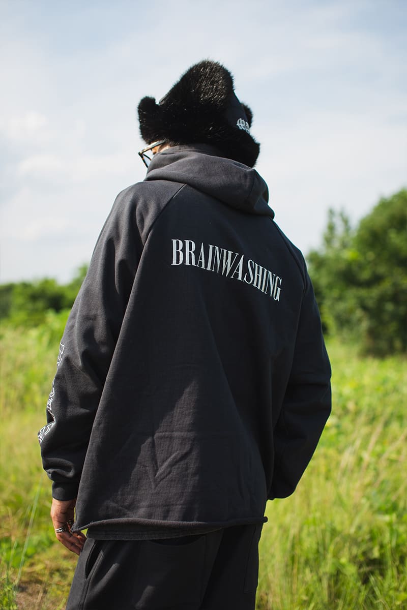 BRAINWASHING EMBROIDERY HOODIE - BLACK