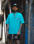 Sunshine Embroidery short Sleeve Tee - KINMIYA BLUE