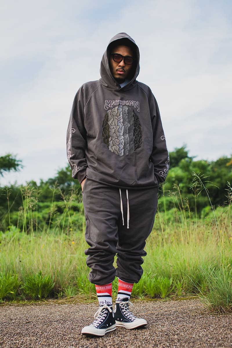 BRAINWASHING EMBROIDERY HOODIE - CHARCOAL