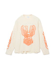 EAGLE  EMBROIDERY THERMAL LONG SLEEVE TEE - CREAM