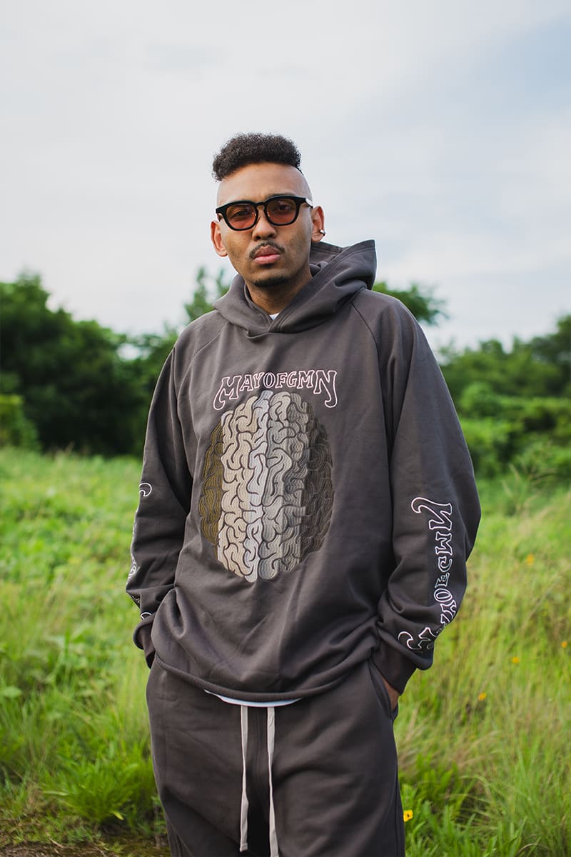 BRAINWASHING EMBROIDERY HOODIE - CHARCOAL