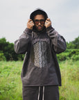 BRAINWASHING EMBROIDERY HOODIE - CHARCOAL