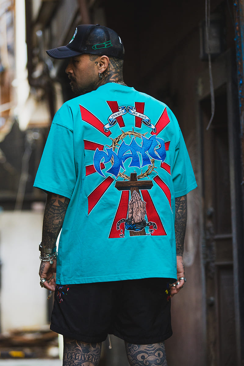 Sunshine Embroidery short Sleeve Tee - KINMIYA BLUE