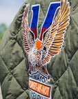 EAGLE  EMBROIDERY NYLON JKT -  OLIVE