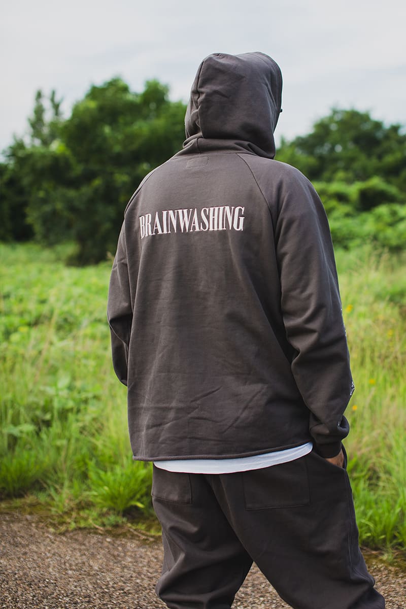 BRAINWASHING EMBROIDERY HOODIE - CHARCOAL