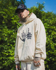 F●CKIN F●CK EMBROIDERY HOODIE - OFF WHITE