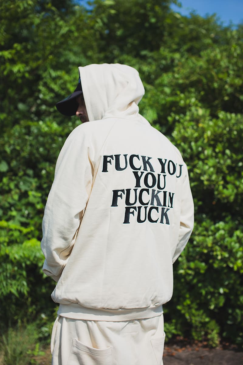 F●CKIN F●CK EMBROIDERY HOODIE - OFF WHITE