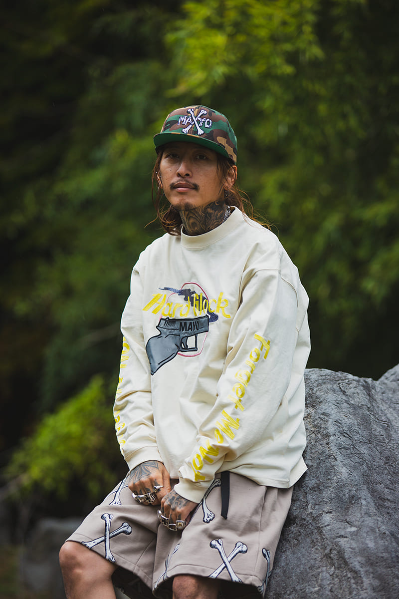 Hard Glock MAYO Embroidery Long Sleeve Tee - WHITE