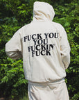 F●CKIN F●CK EMBROIDERY HOODIE - OFF WHITE