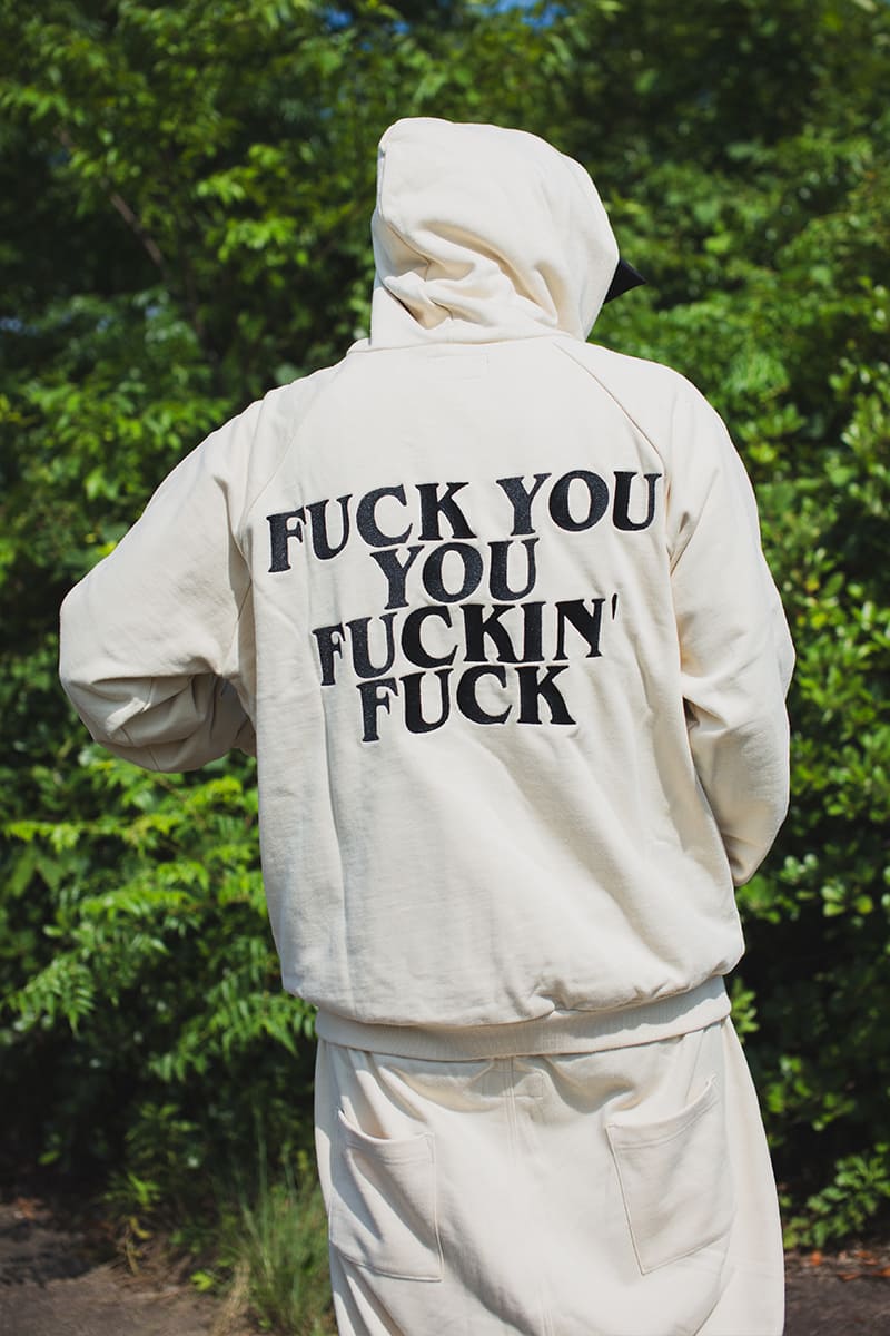 F●CKIN F●CK EMBROIDERY HOODIE - OFF WHITE