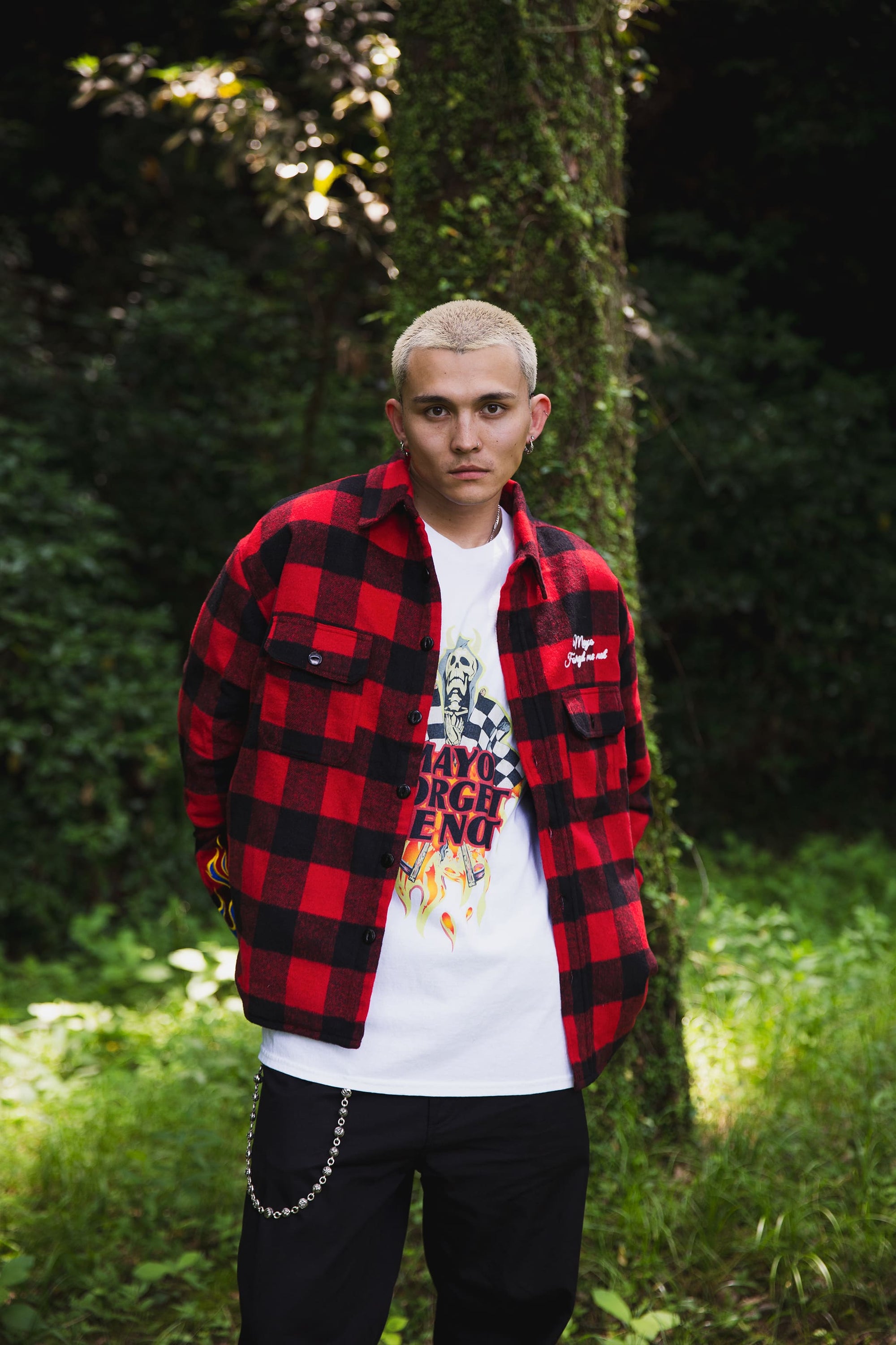 FIRE EMBROIDERY CHECK SHIRT JKT