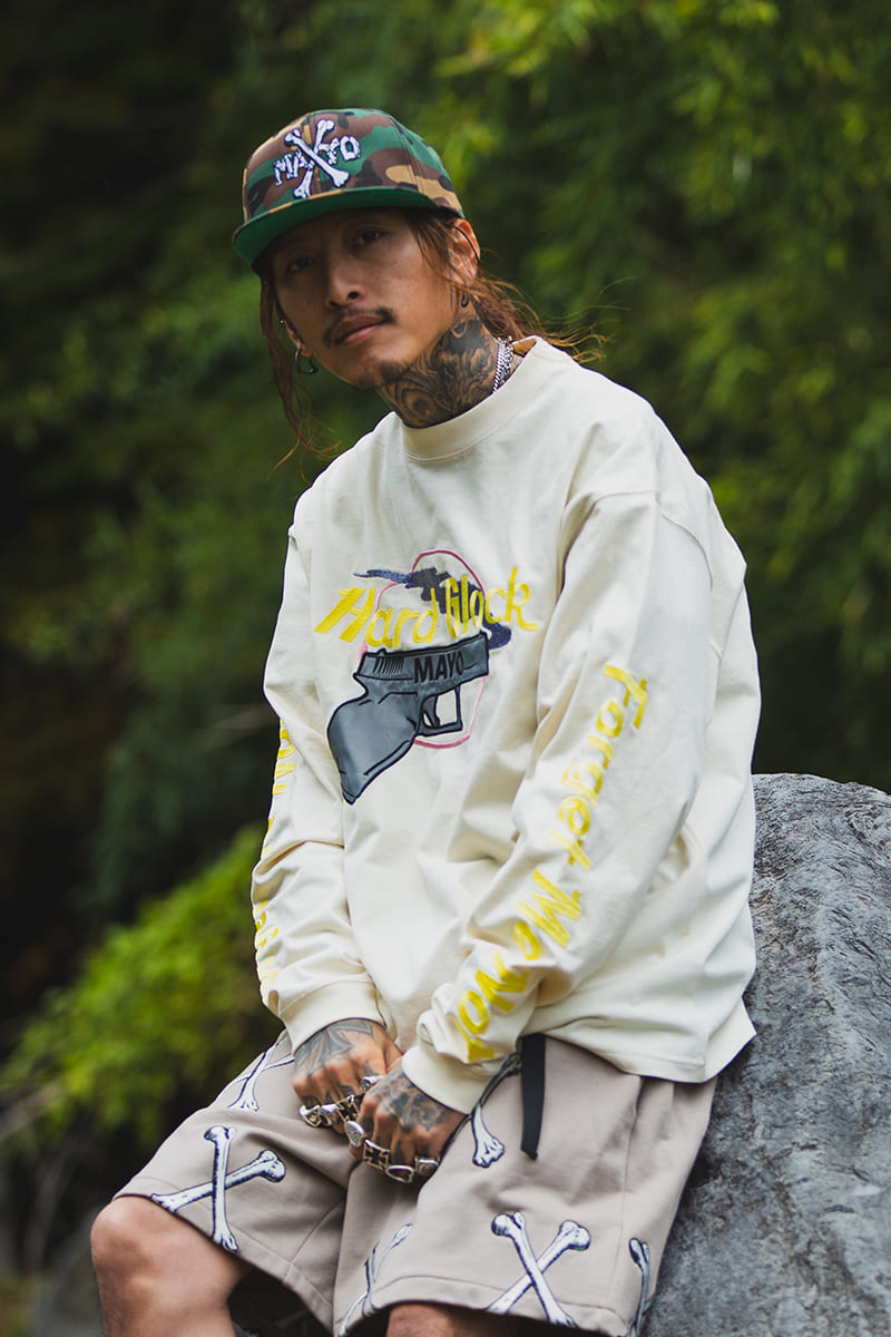 Hard Glock MAYO Embroidery Long Sleeve Tee - WHITE