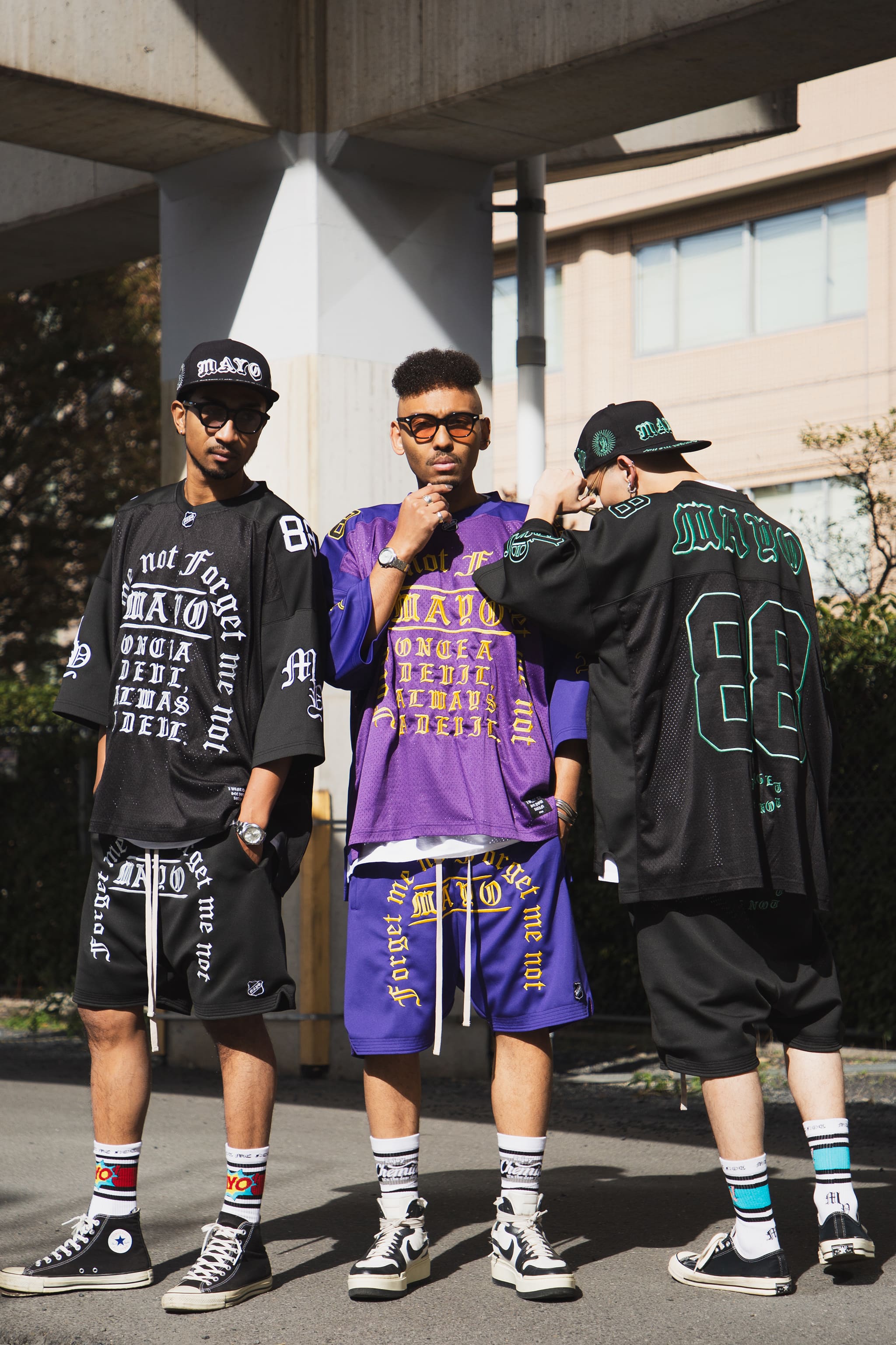 MAYO メイヨーメッシュ ブラック オーバーサイズ カットソー MAYO MESSAGE EMBROIDERY GAME SHORT SLEEVE SHIRT