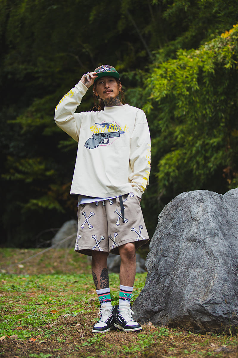 Hard Glock MAYO Embroidery Long Sleeve Tee - WHITE