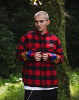FIRE EMBROIDERY CHECK SHIRT JKT
