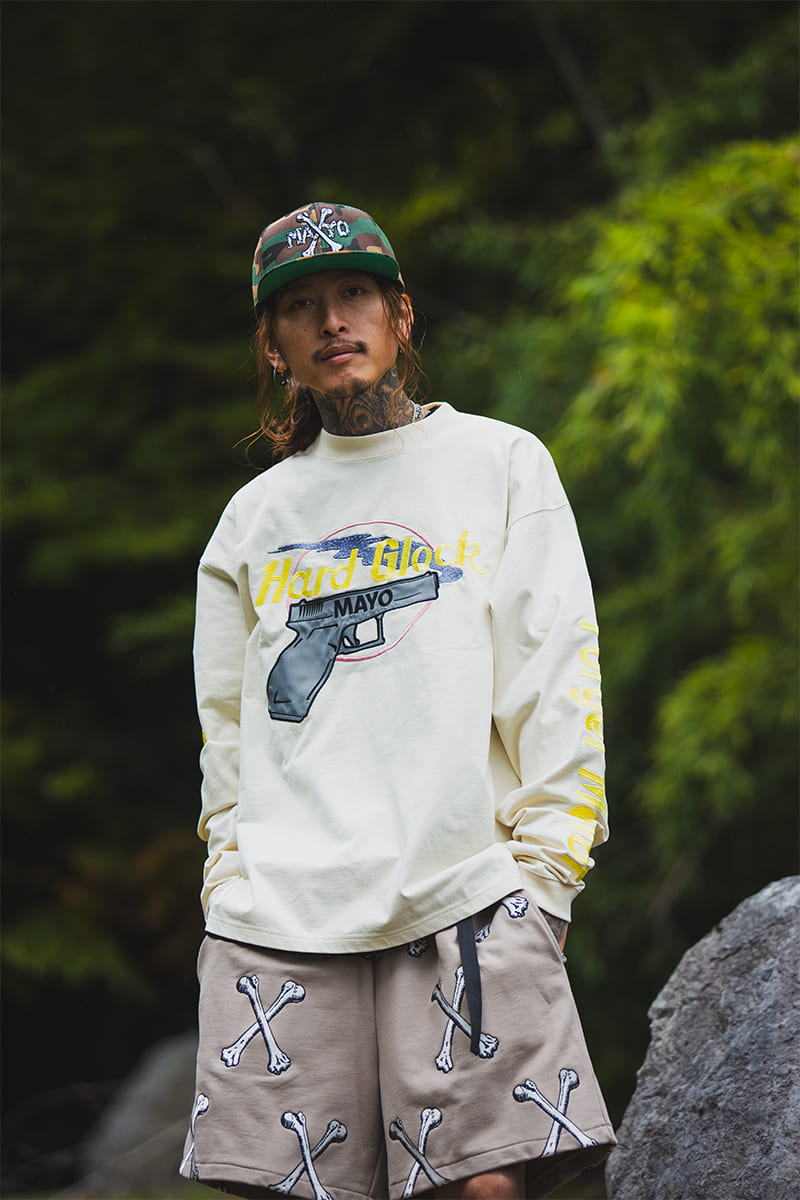 Hard Glock MAYO Embroidery Long Sleeve Tee - WHITE