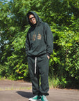 F●CKIN F●CK EMBROIDERY HOODIE - DARK GREEN