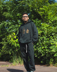 F●CKIN F●CK EMBROIDERY HOODIE - DARK GREEN