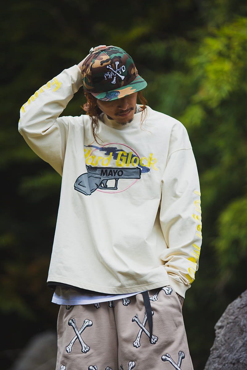 Hard Glock MAYO Embroidery Long Sleeve Tee - WHITE