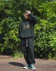 F●CKIN F●CK EMBROIDERY HOODIE - DARK GREEN