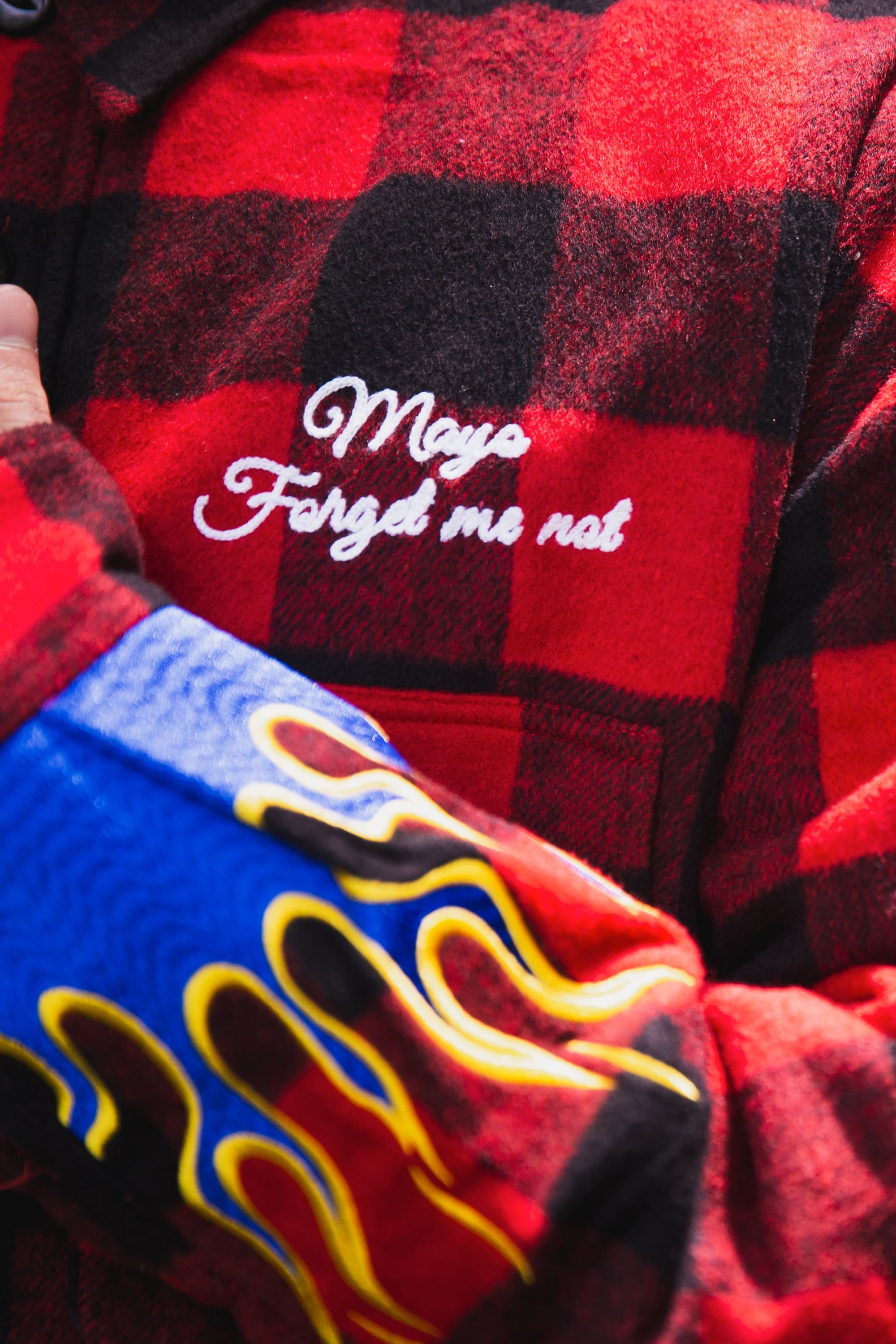 FIRE EMBROIDERY CHECK SHIRT JKT