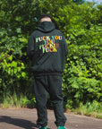 F●CKIN F●CK EMBROIDERY HOODIE - DARK GREEN