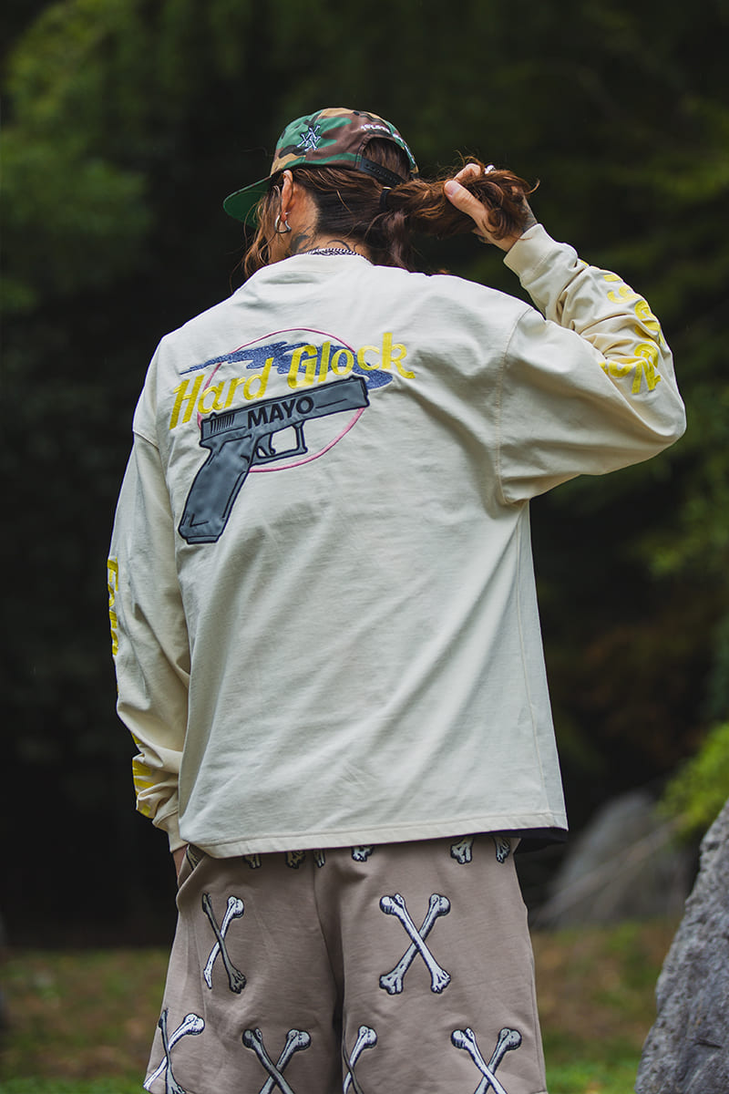 Hard Glock MAYO Embroidery Long Sleeve Tee - WHITE