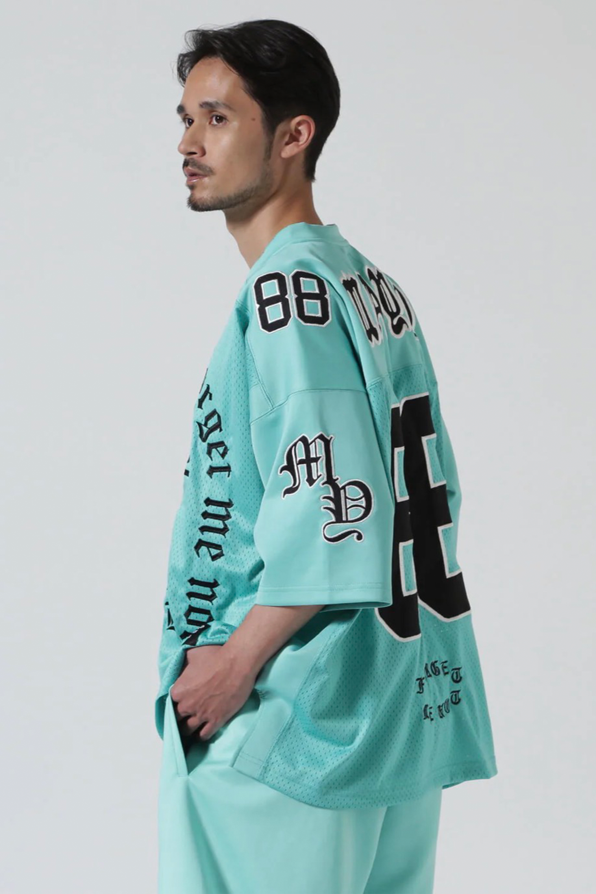 MAYO MESSAGE EMBROIDERY GAME SHORT SLEEVE SHIRT