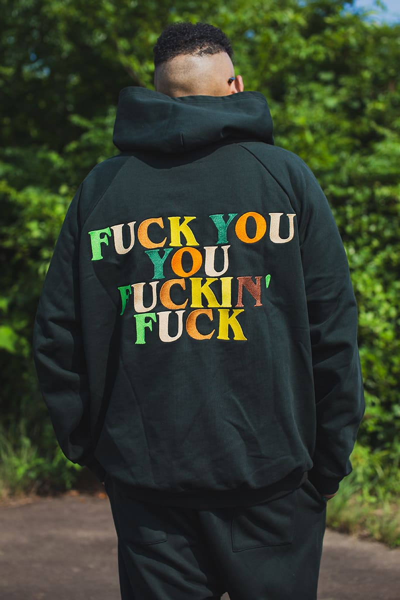 F●CKIN F●CK EMBROIDERY HOODIE - DARK GREEN