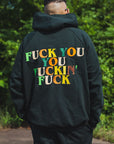 F●CKIN F●CK EMBROIDERY HOODIE - DARK GREEN