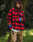 FIRE EMBROIDERY CHECK SHIRT JKT