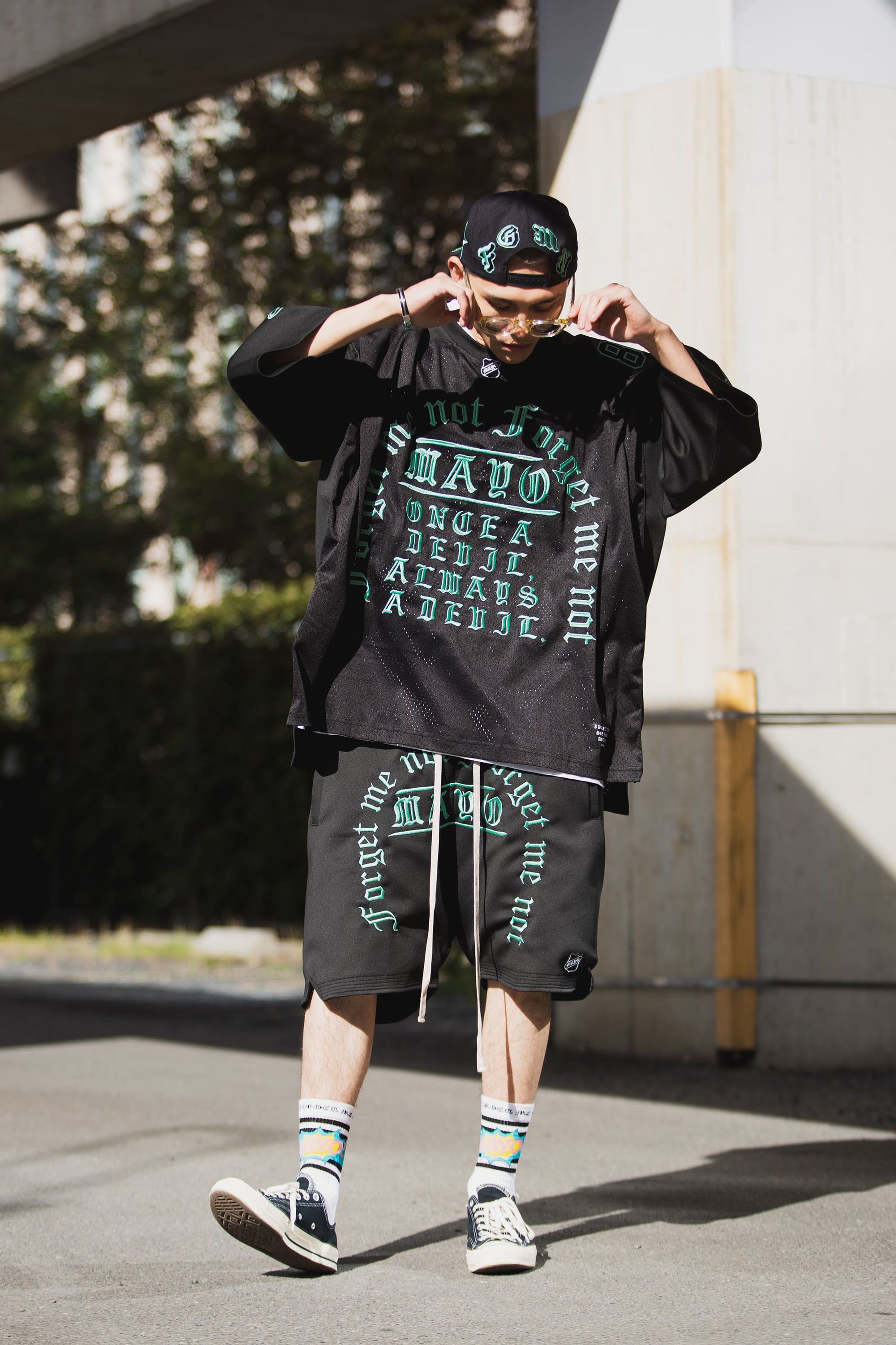 MAYO MESSAGE EMBROIDERY GAME SHORTS