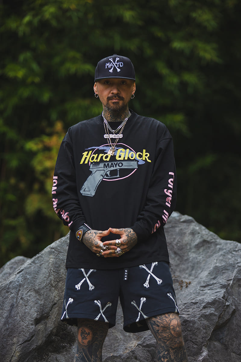 Hard Glock MAYO Embroidery Long Sleeve Tee - BLACK