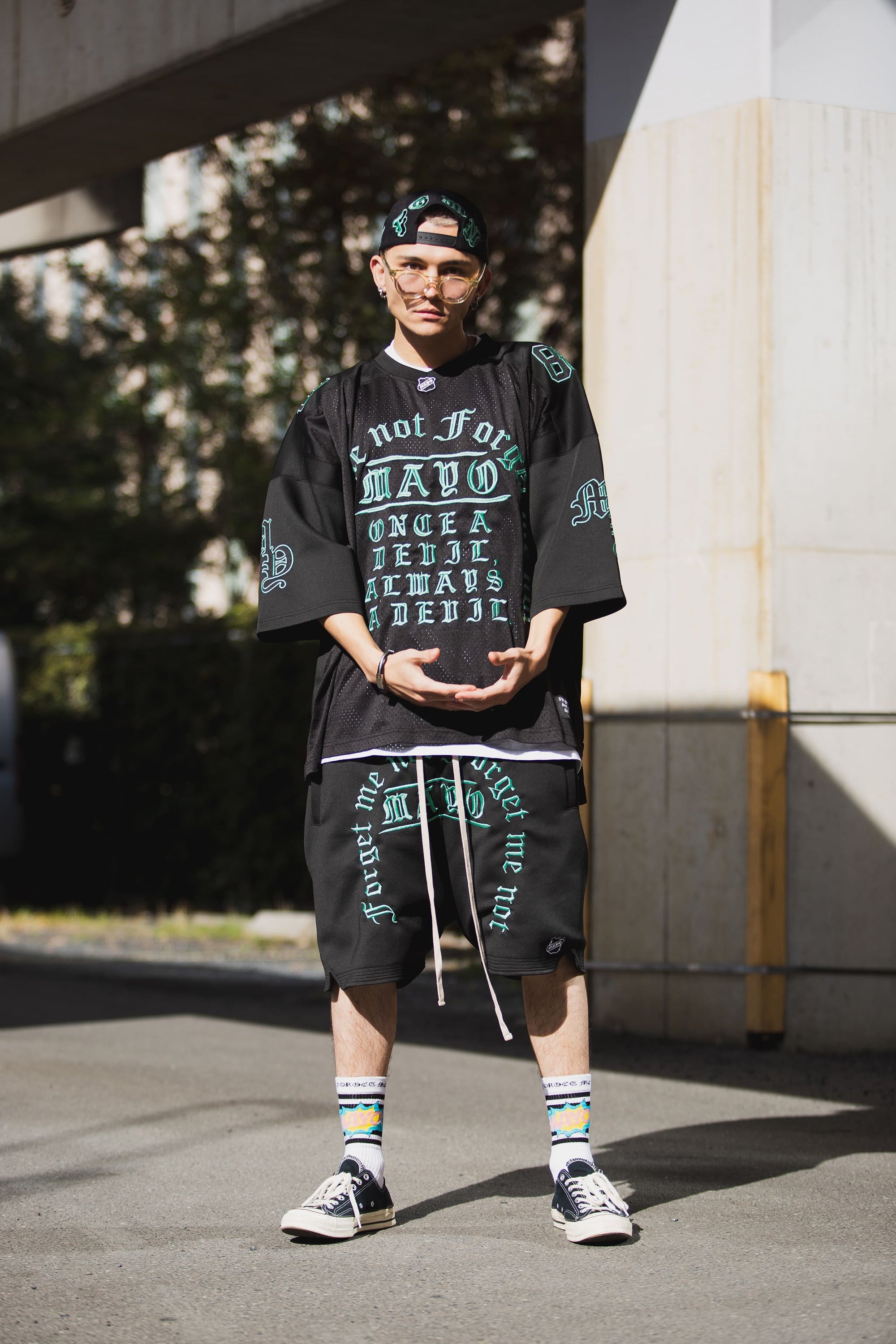 MAYO MESSAGE EMBROIDERY GAME SHORT SLEEVE SHIRT